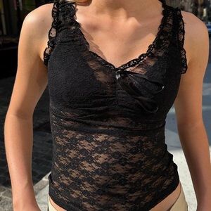 brandy melville - john galt black lace tank top